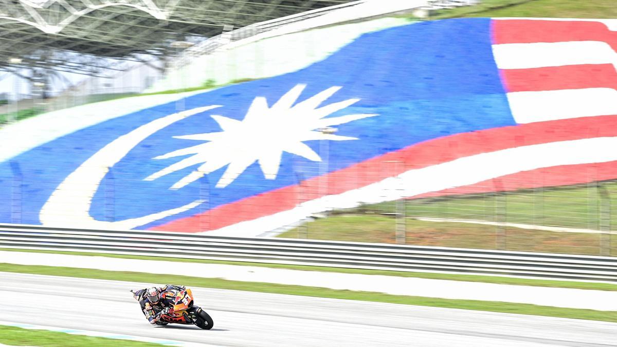 Pedro Acosta, durante los entrenamientos en el Gran Premio de Malasia