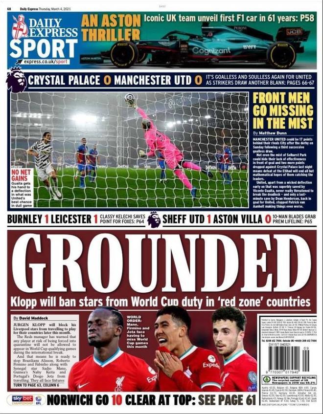 Portada de Daily Express Sport del 04/03/2021