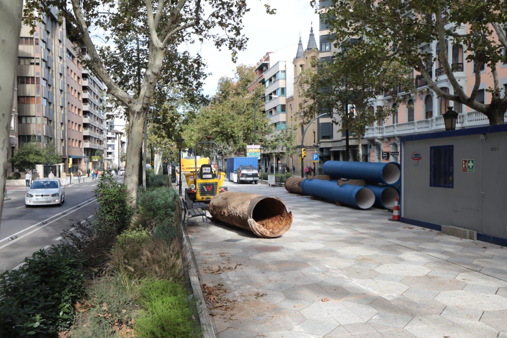 Las obras se apoderan del Paseo Sagasta de Zaragoza