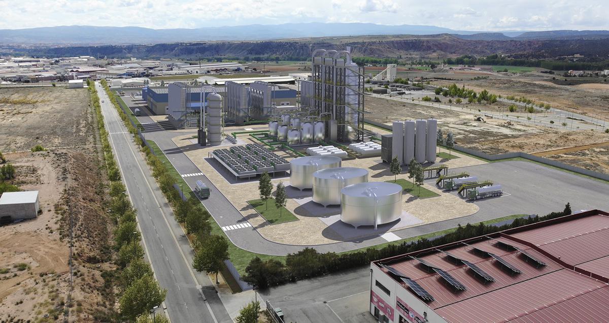 Turboleta SAF, planta para la producción de combustible sostenible para aviación, que desarrolla Solarig en Teruel.