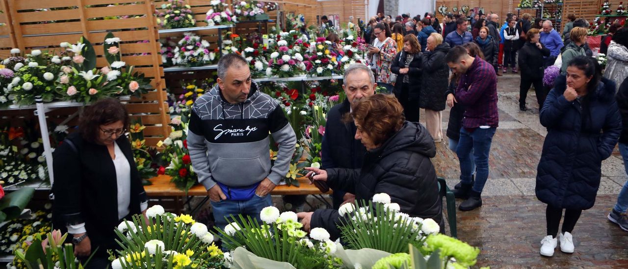 El Mercado de las Flores de Cambados se puso en marcha esta mañana.