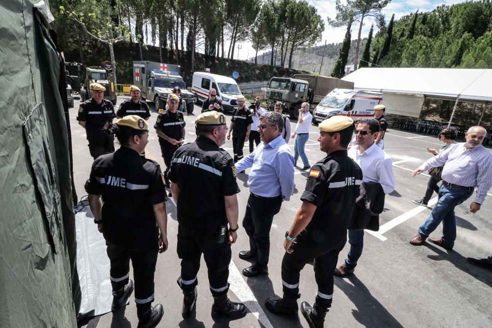 Simulacro de extinción de incendios en Alcoy