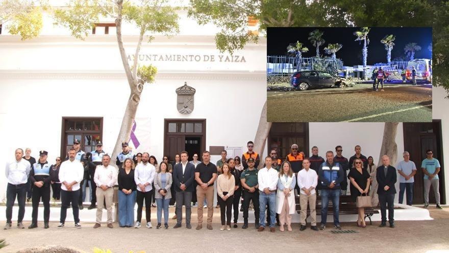 Minuto de silencio en Yaiza en memoria de la bebé fallecida en el atropello múltiple de Playa Blanca