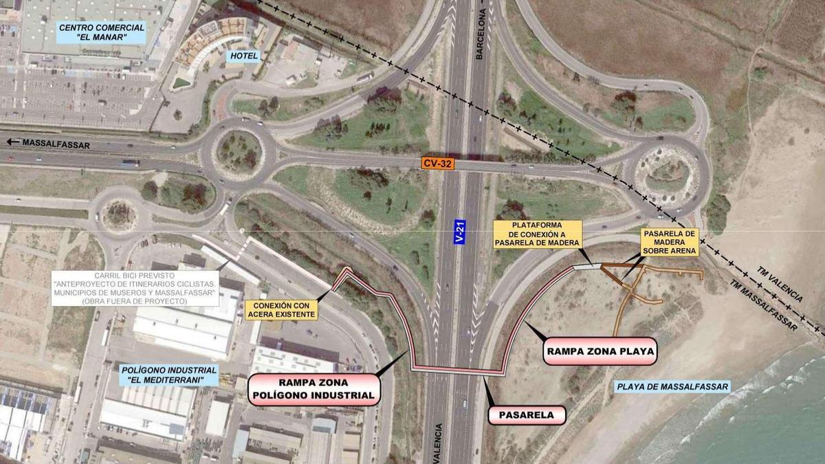 Mapa del trazado ciclopeatonal