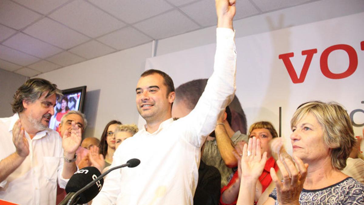 Jordi Ballart celebrando este domingp la victoria en Terrassa.