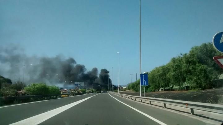 Incendio en una chabola de Guanarteme