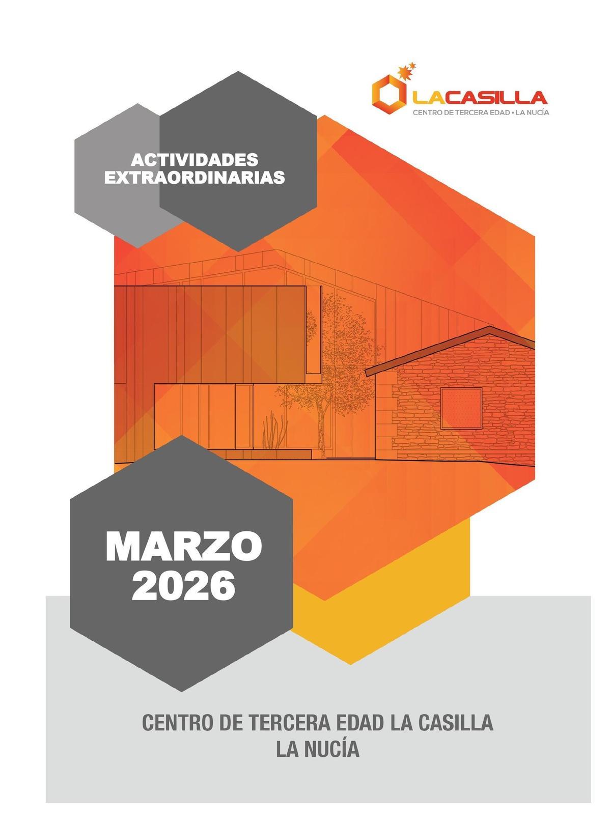 Programa de marzo 2026 en el Centro de Tercera Edad de La Nucía.