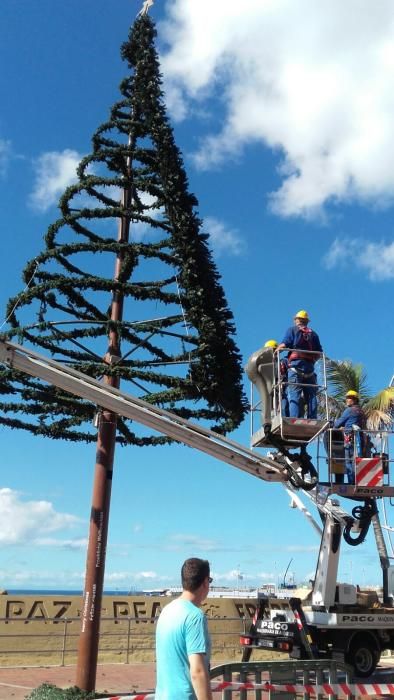 Árbol navideño de Heineken en Las Canteras