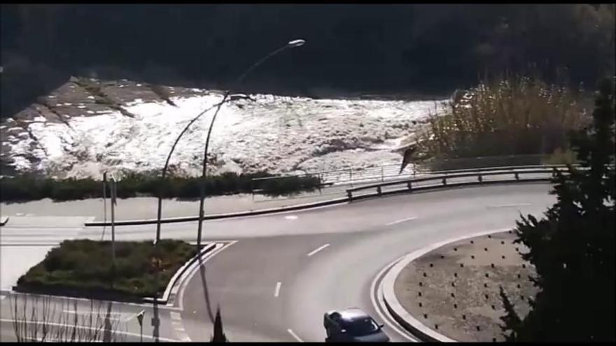 Així baixava el Cardener a Manresa un cop superat el temporal