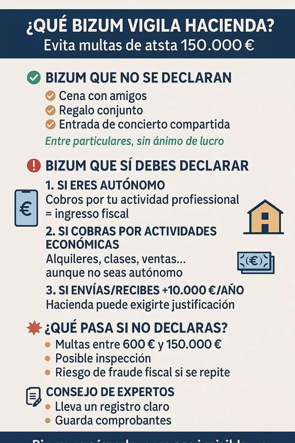 Los bizum que sí debes declarar a Hacienda (y los que no)