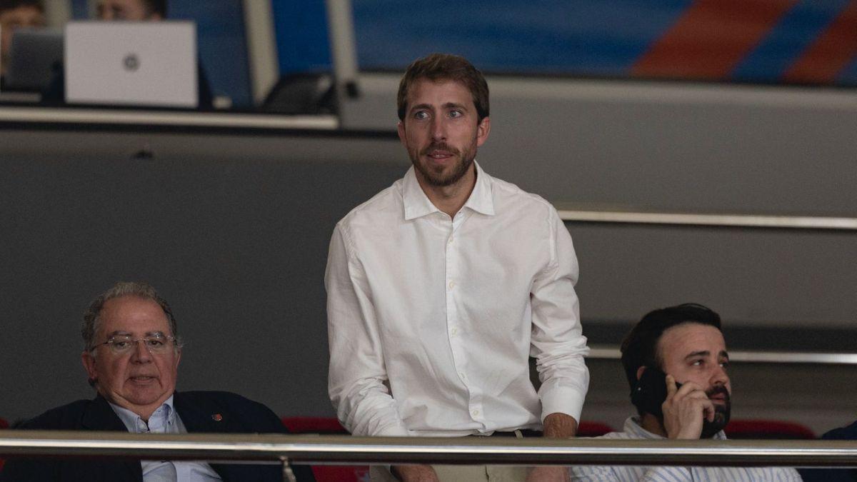 Lucas Gómez, en el palco del Palau