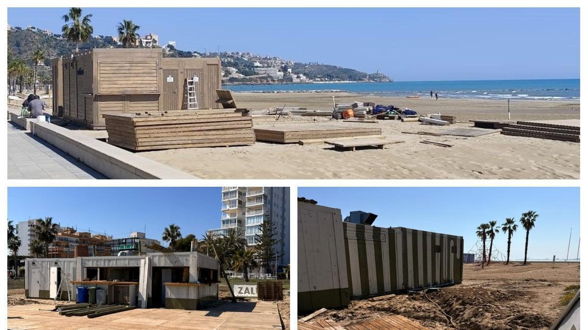 Montaje de chiringuitos en Benicàssim