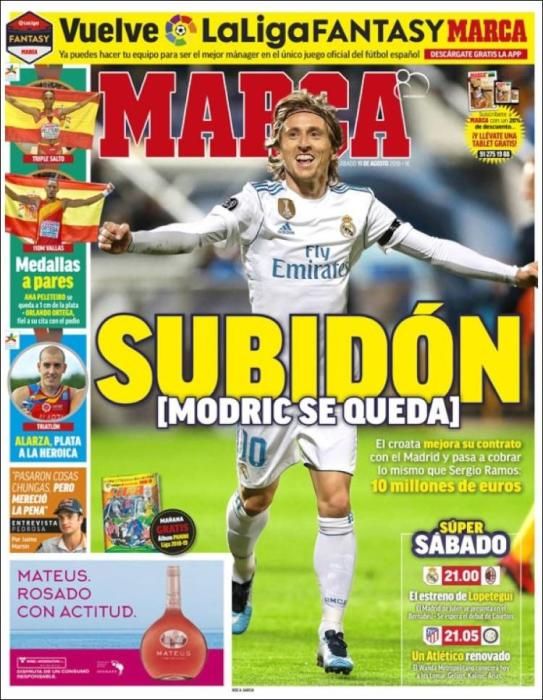 Portada MARCA sábado 11 de agosto de 2018