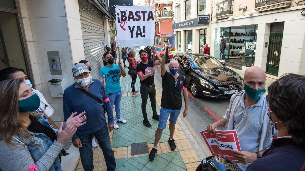 Protesta de la hostelería y el ocio nocturno por los cierres y la falta de ayudas hace unas semanas