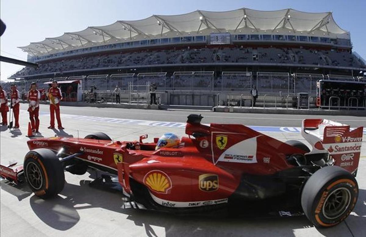 El pilot espanyol Fernando Alonso, al circuit d’Austin. El pilot espanyol Fernando Alonso, al circuit d’Austin.