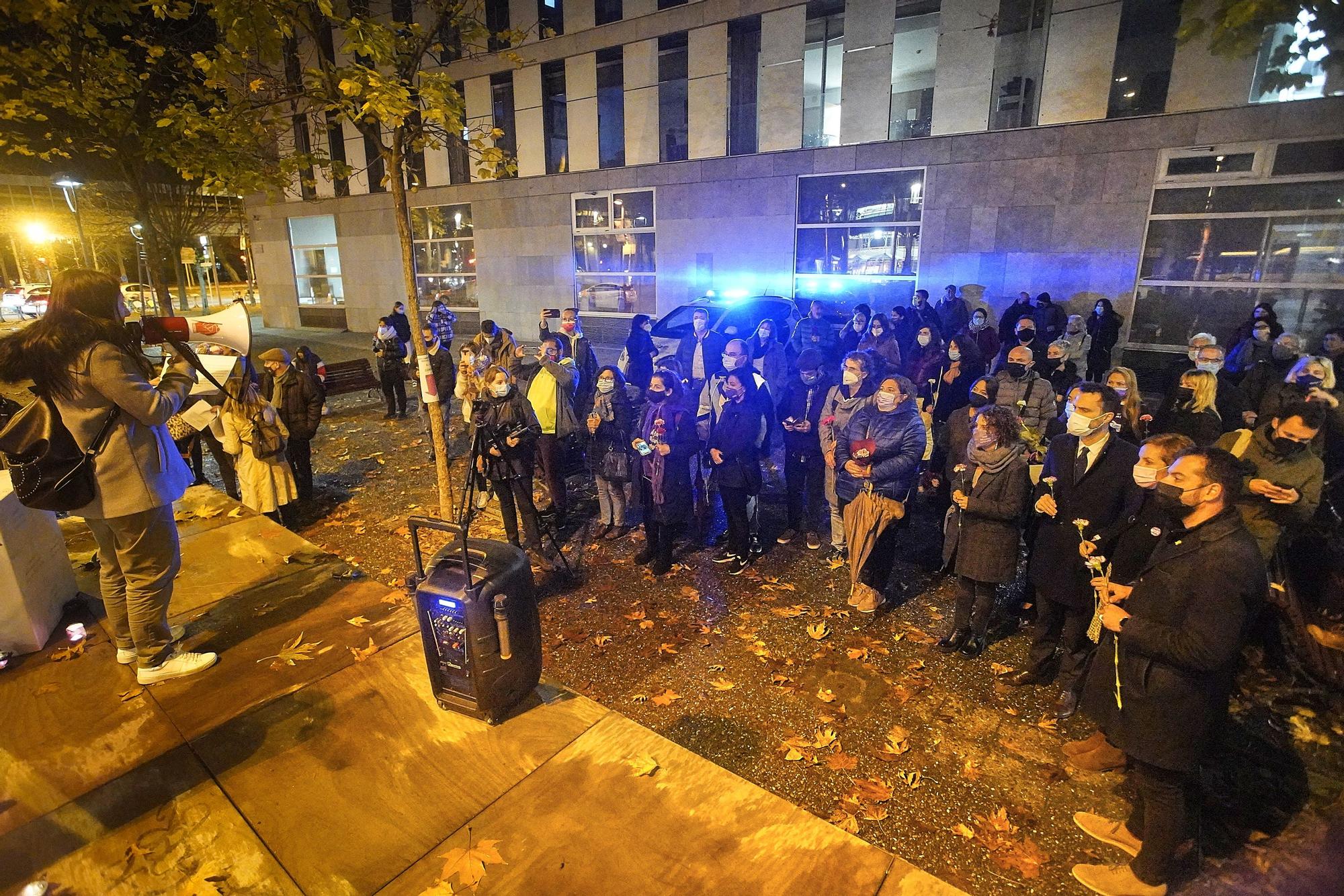 Concentració contra la violència masclista a Girona