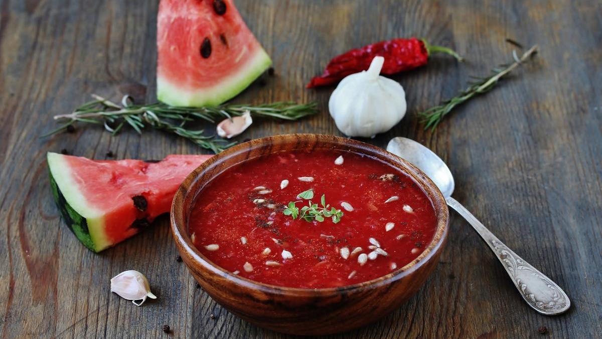 Sopa fría de sandía.