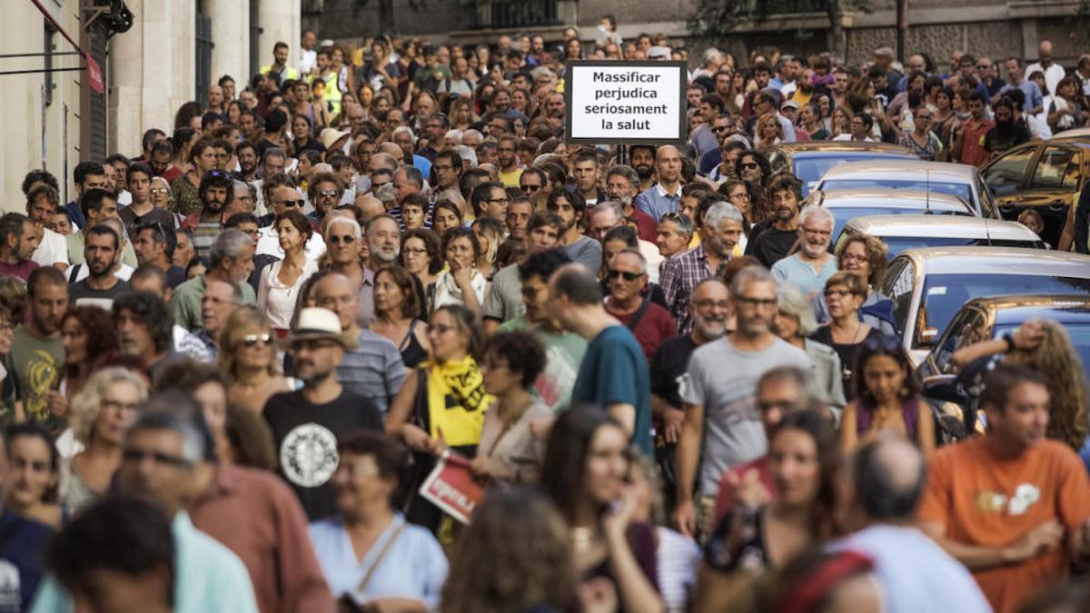 Manifestación contra la masificación turística