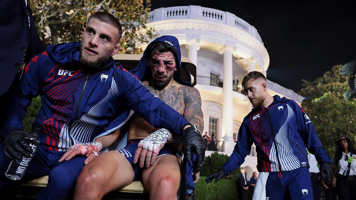 Ilia Topuria cae en combate en la Casa Blanca