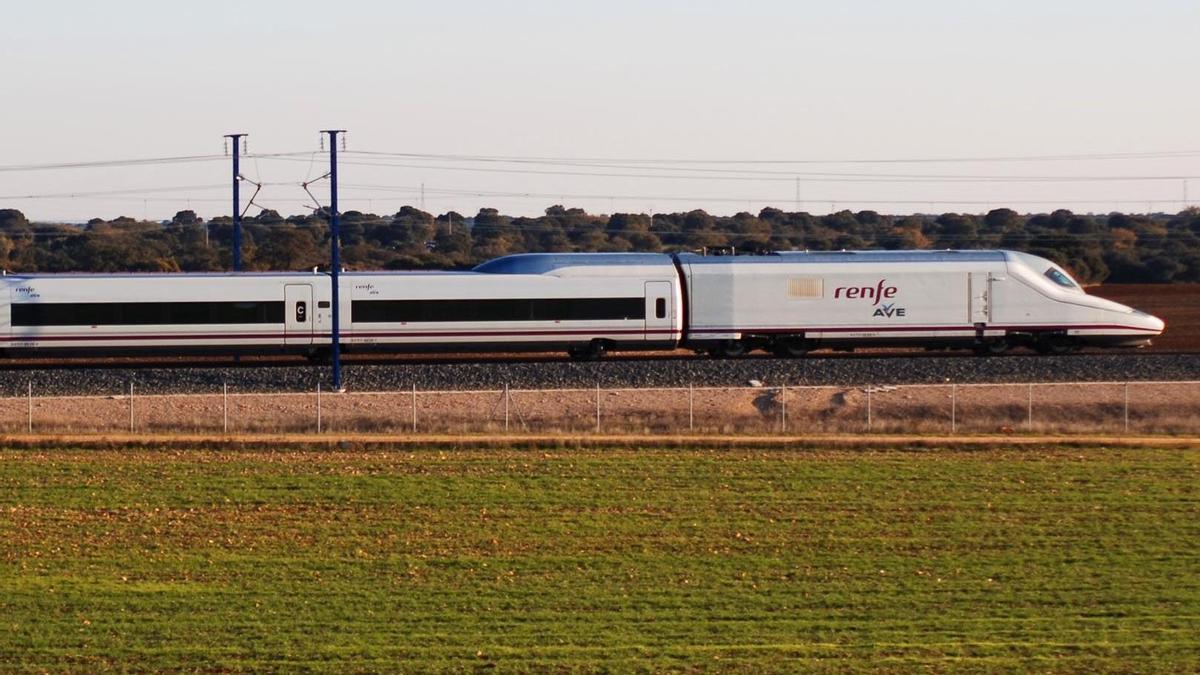 Un AVE a su paso por la provincia de Córdoba.