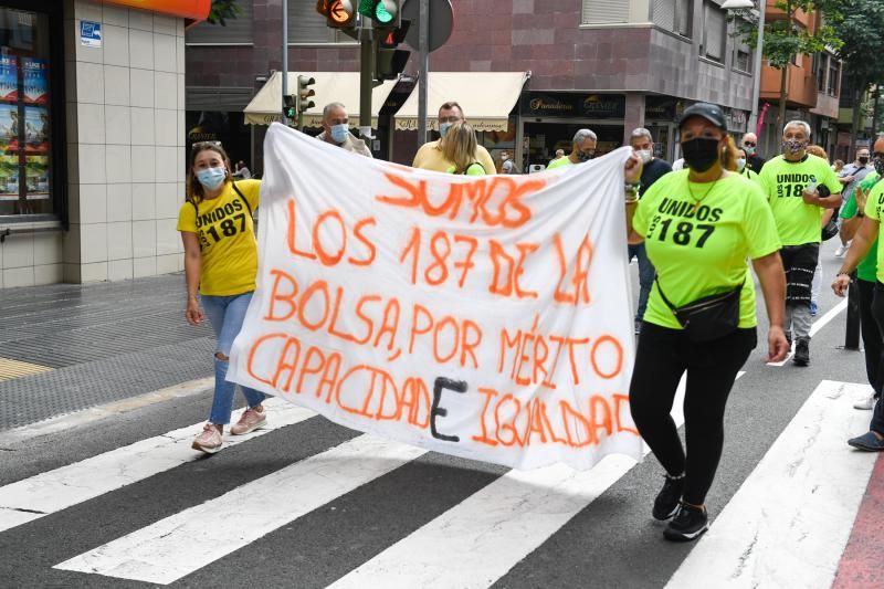 Manifestación de los barrenderos despedidos por el ayuntamiento de LPGC