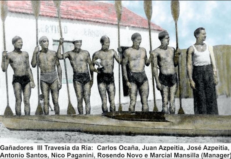 Os gañadores da terceira Travesía da Ría de Vigo.