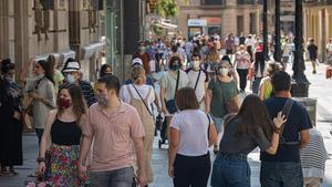 La calle Portal de l’Angel, en Barcelona, el pasado día 18.