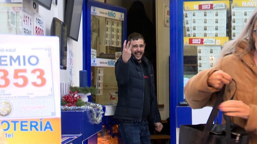 La reacción de un lotero en Toledo al repartir un tercer y cuarto premio