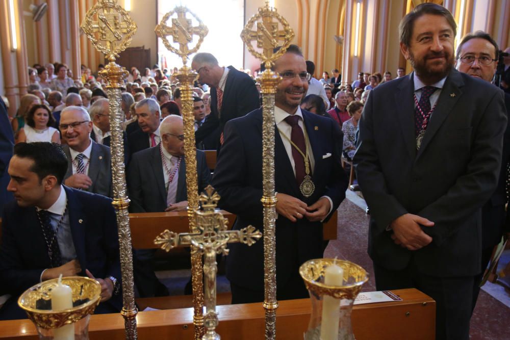 La imagen es trasladada a su templo tras tres días de exposición pública en el Palacio Episcopal, después de regresar de Sevilla, donde ha sido restaurada