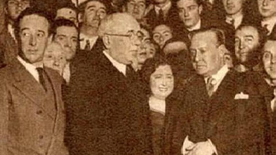 Óscar Esplá, Manuel Azaña y Manuel Machado, en 1931.