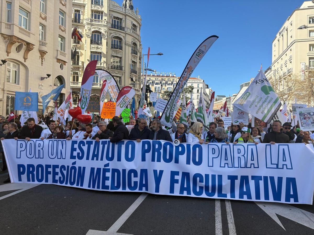 Manifestación de Madrid a la que han acudido médicos murcianos.