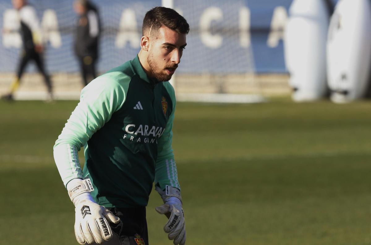 Dani Rebollo, durante un entrenamiento en la Ciudad Deportiva