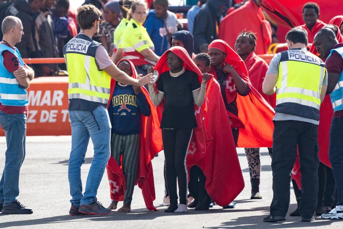 Llegada de inmigrantes a las Islas Canarias.
