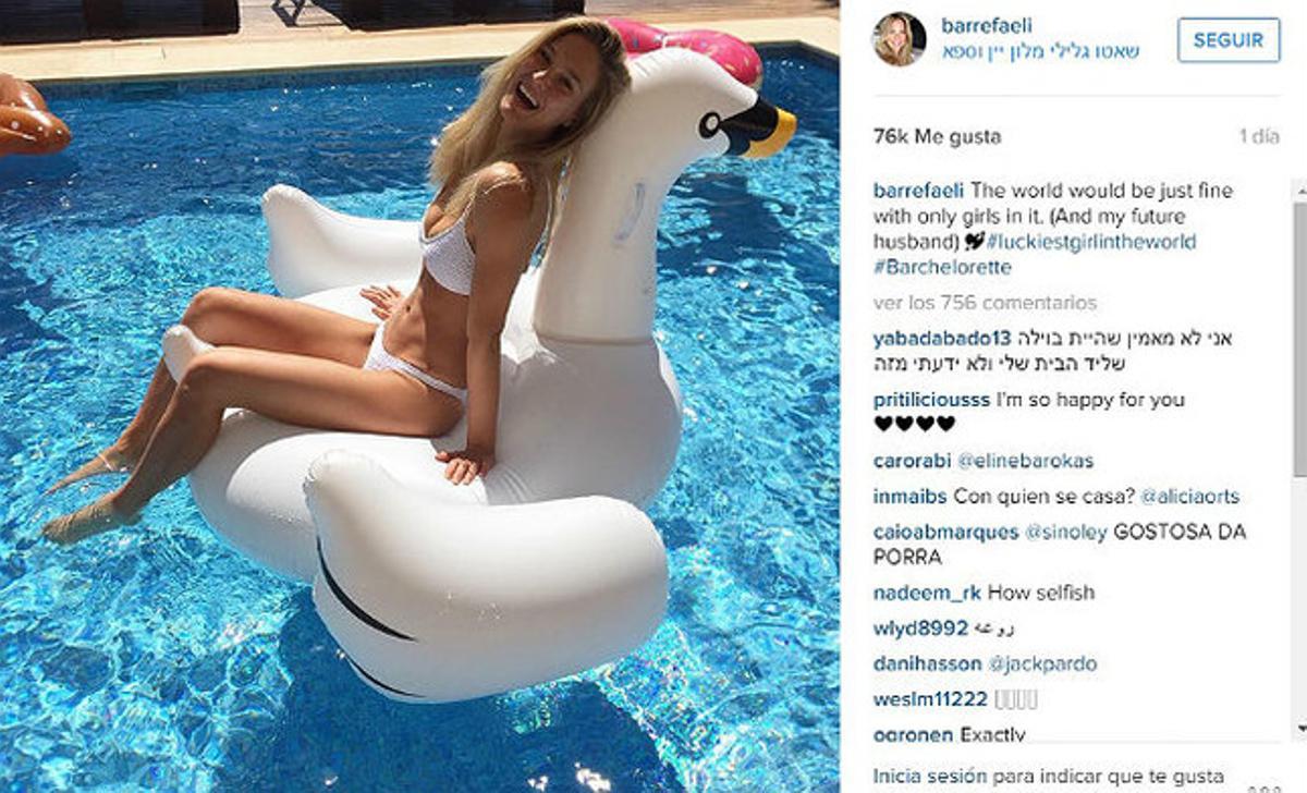 Una de las últimas fotos que Bar Refaeli ha colgado en su cuenta de INSTAGRAM.