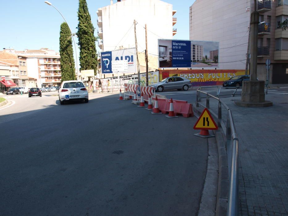 Tall de trànsit a la carretera Santpedor de Manresa