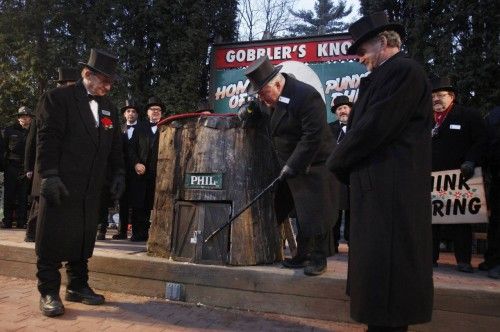 Punxsutawney Phil predicts the Weather on Groundhog Day