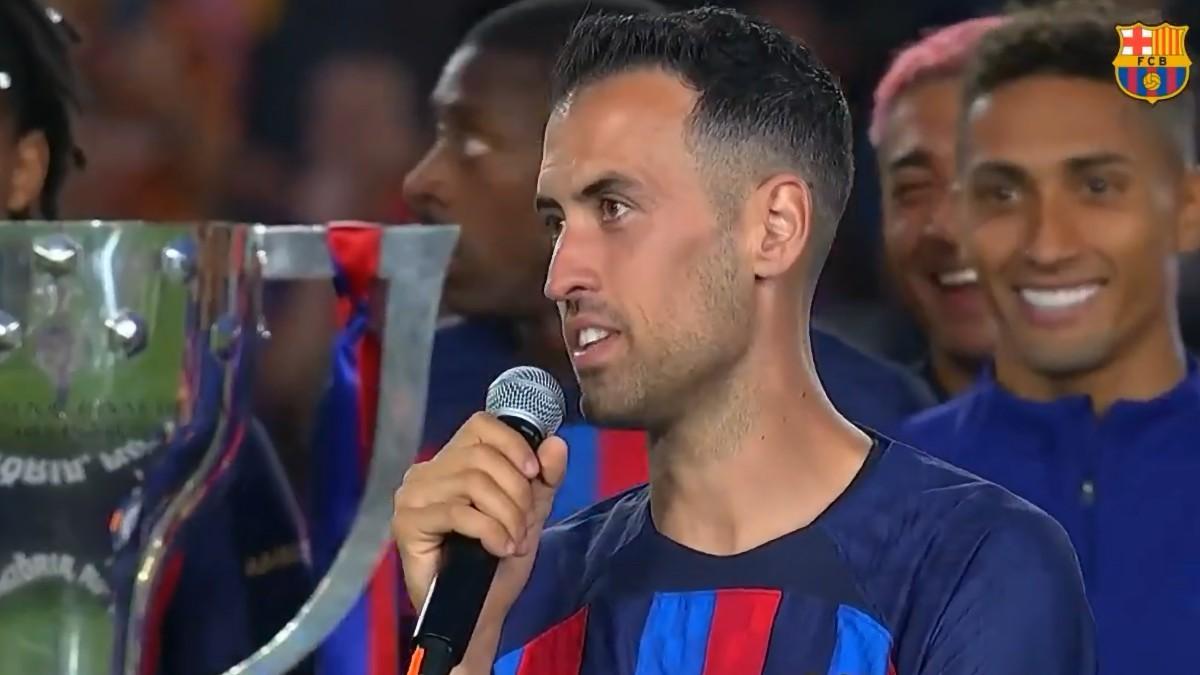 Sergio Busquets se despide con un discurso emotivo