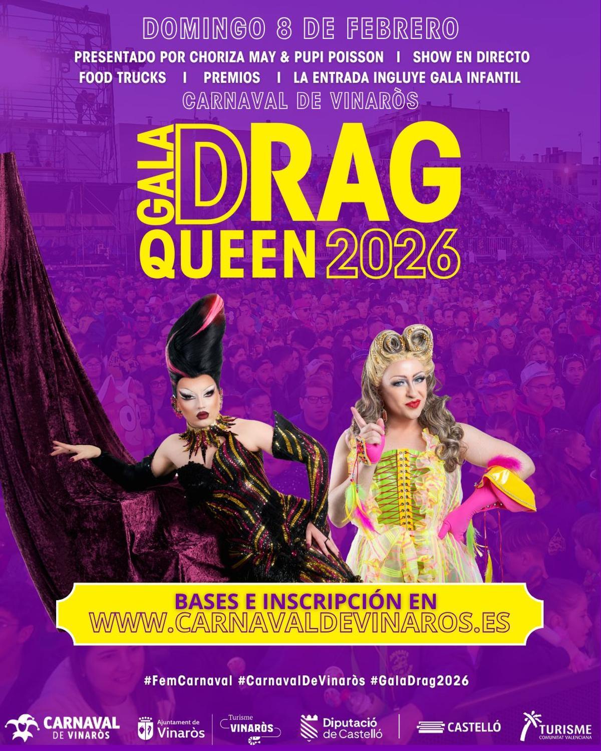 Cartel de la gala drag queen.