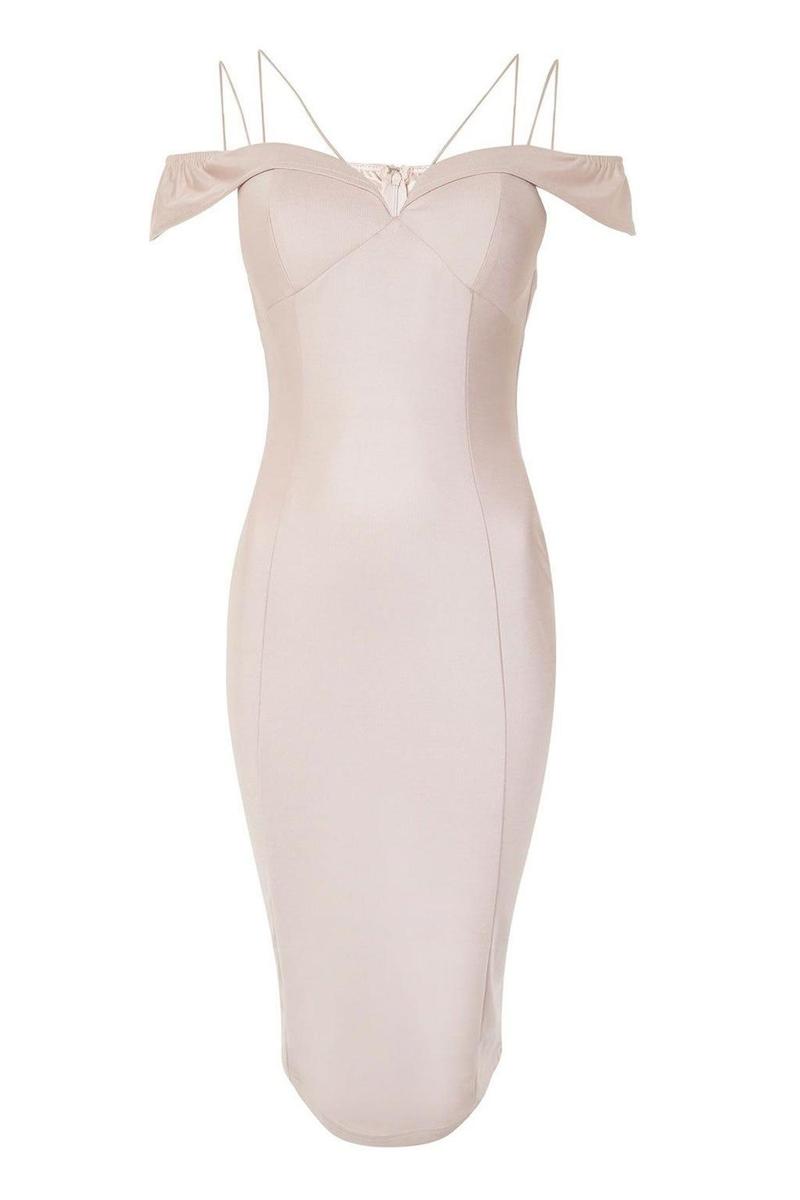 Vestido nude de Topshop