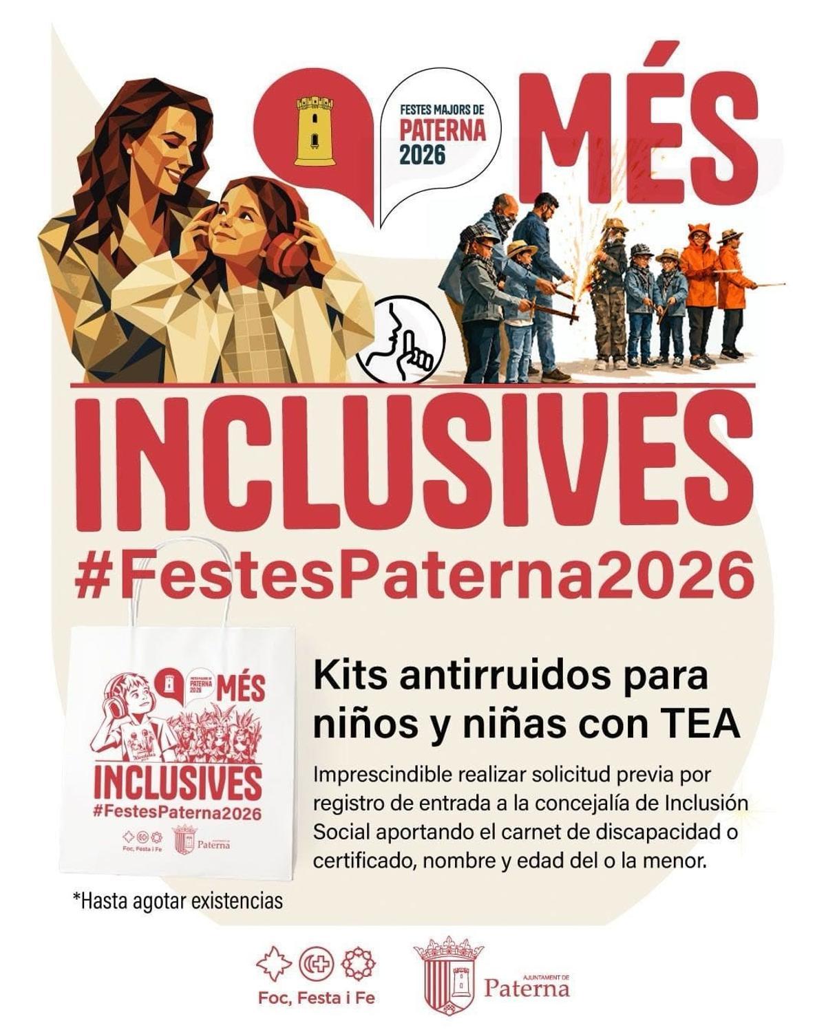 Cartel Fiestas Inclusivas 2026 en Paterna.