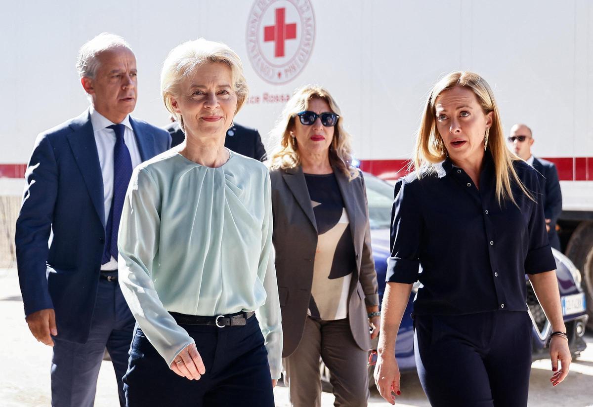 Von der Leyen visita Lampedusa invitada por Meloni