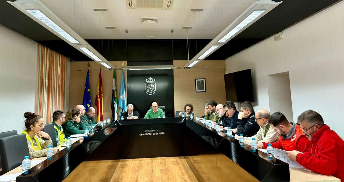Junta Local de Seguridad, reunida esta semana en el Ayuntamiento de Navalmoral.