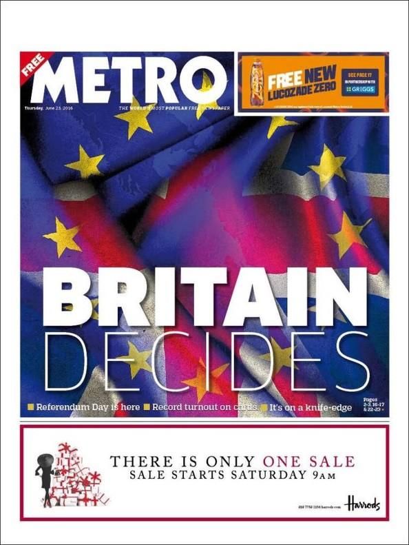 Portadas de los medios británicos sobre el 'brexit'