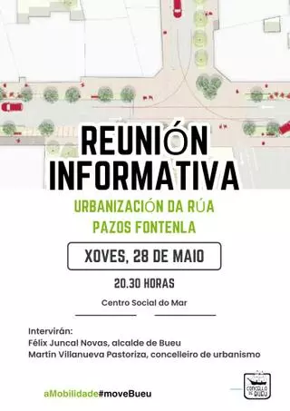 El Concello de Bueu convoca a vecinos y comerciantes de la calle Pazos Fontenla a una reunión por el proyecto de reurbanización