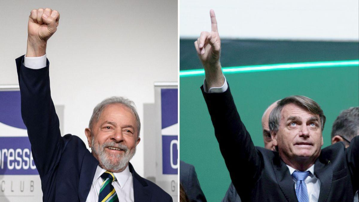Los candidatos a las elecciones de Brasil Luiz Inacio Lula da Silva y Jair Bolsonaro.