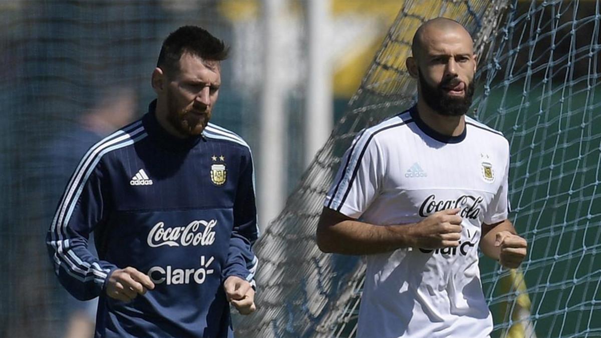 Leo Messi y Javier Mascherano, concentrados con Argentina