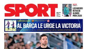 Esta es la portada de SPORT de hoy martes, 9 de diciembre de 2025