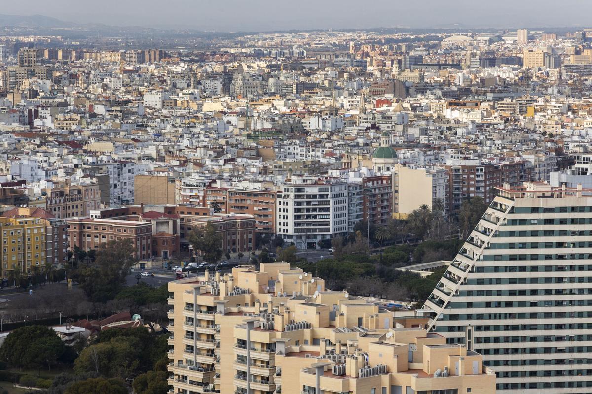 Valencia. Vistas aereas de Valencia desde la Torre de Francia. VISTAS AÉREAS DE VALENCIA DESDE LA TORRE DE LA AVENIDA DE FRANCIA