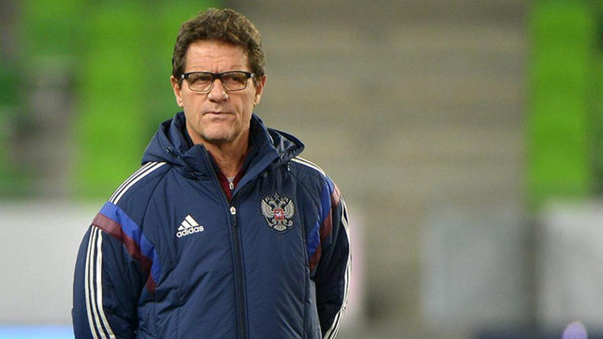 Fabio Capello, durante el entrenamiento de la selección rusa