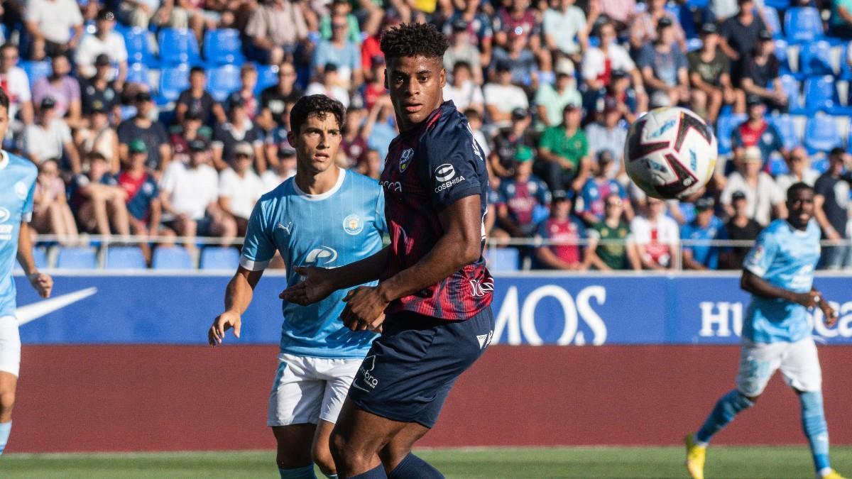 Kevin Carlos, durante el partido ante el Ibiza